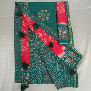 Silk Batik Screen Print Saree